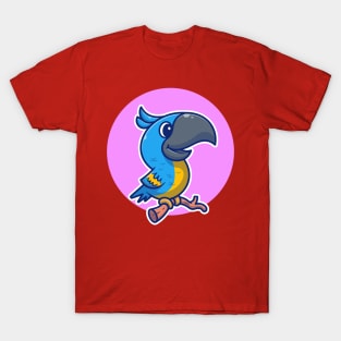 Cute Toucan Bird on Branch Cartoon T-Shirt